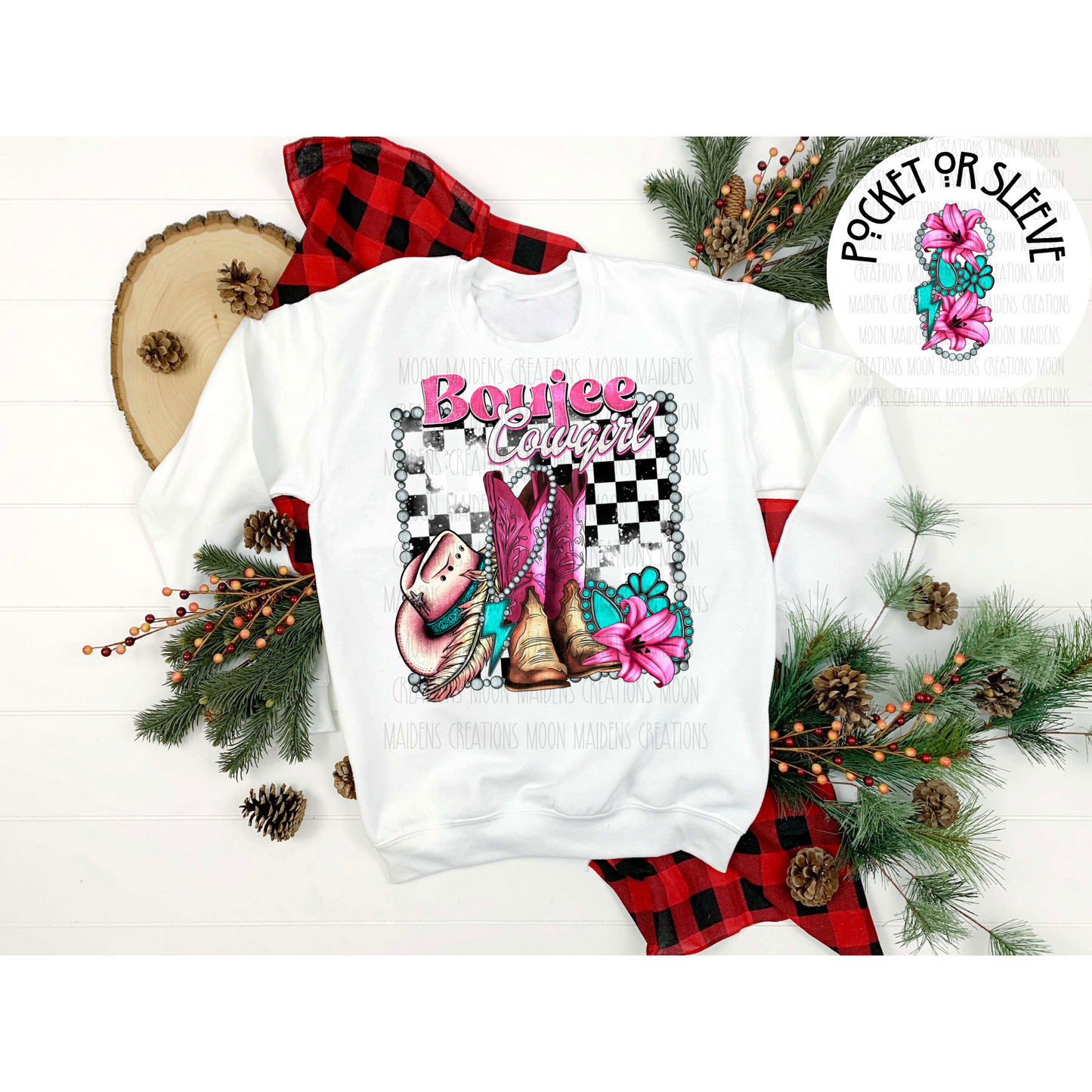 Boujee Cowgirl long sleeve T shirt