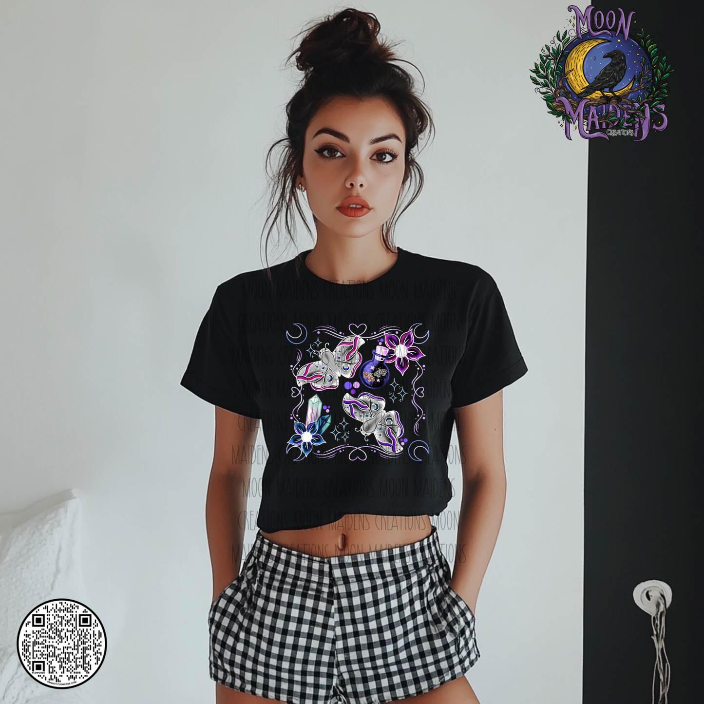 Witchy moths dark T shirt