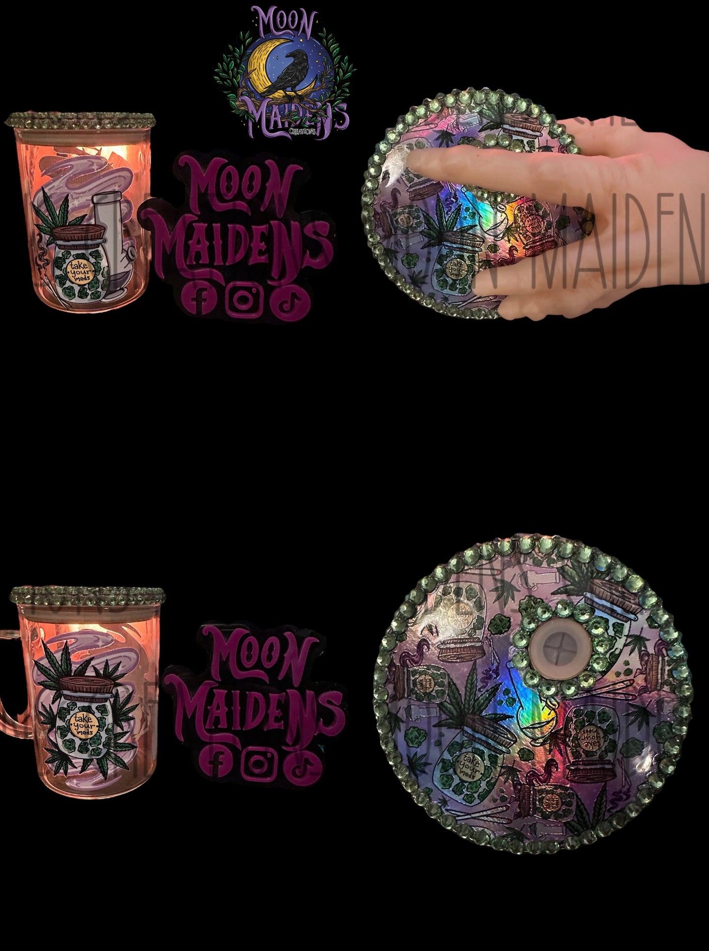 Take your meds 17 oz fancy glass mug