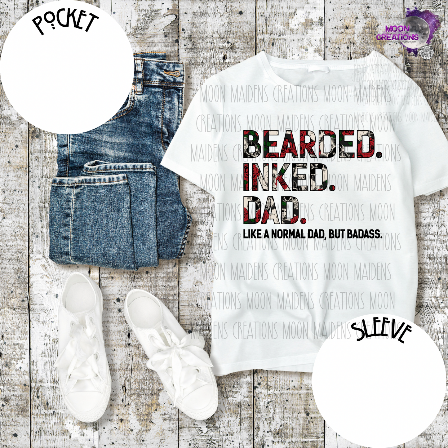 Bearded. Inked. Dad. Sweatshirt