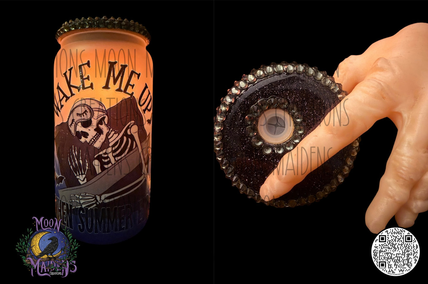 Wake me up 16 oz fancy glass can