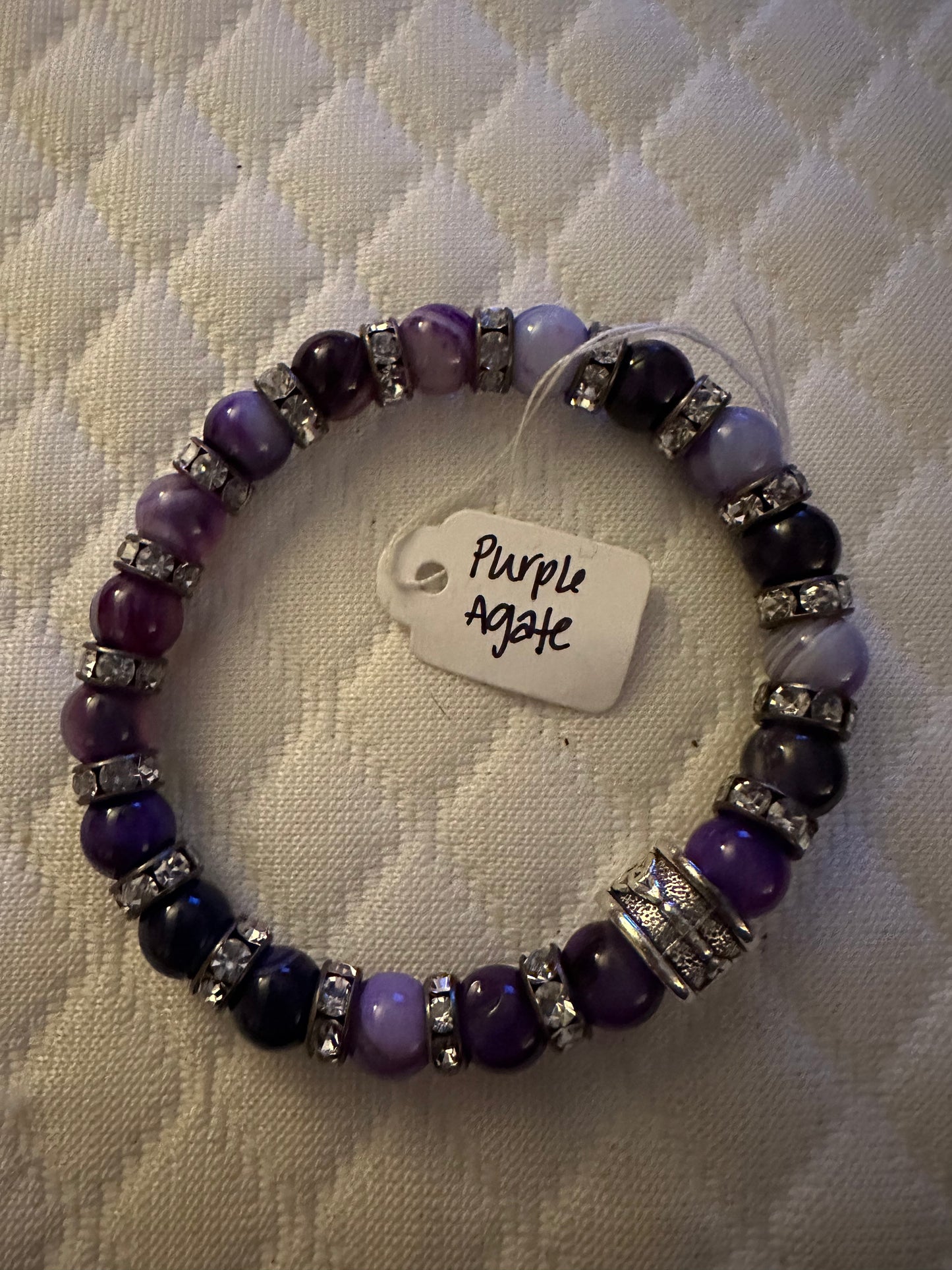 Beaded Bracelet-Purple Agate
