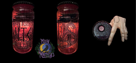 Burning All the Witches 16 oz fancy plastic can