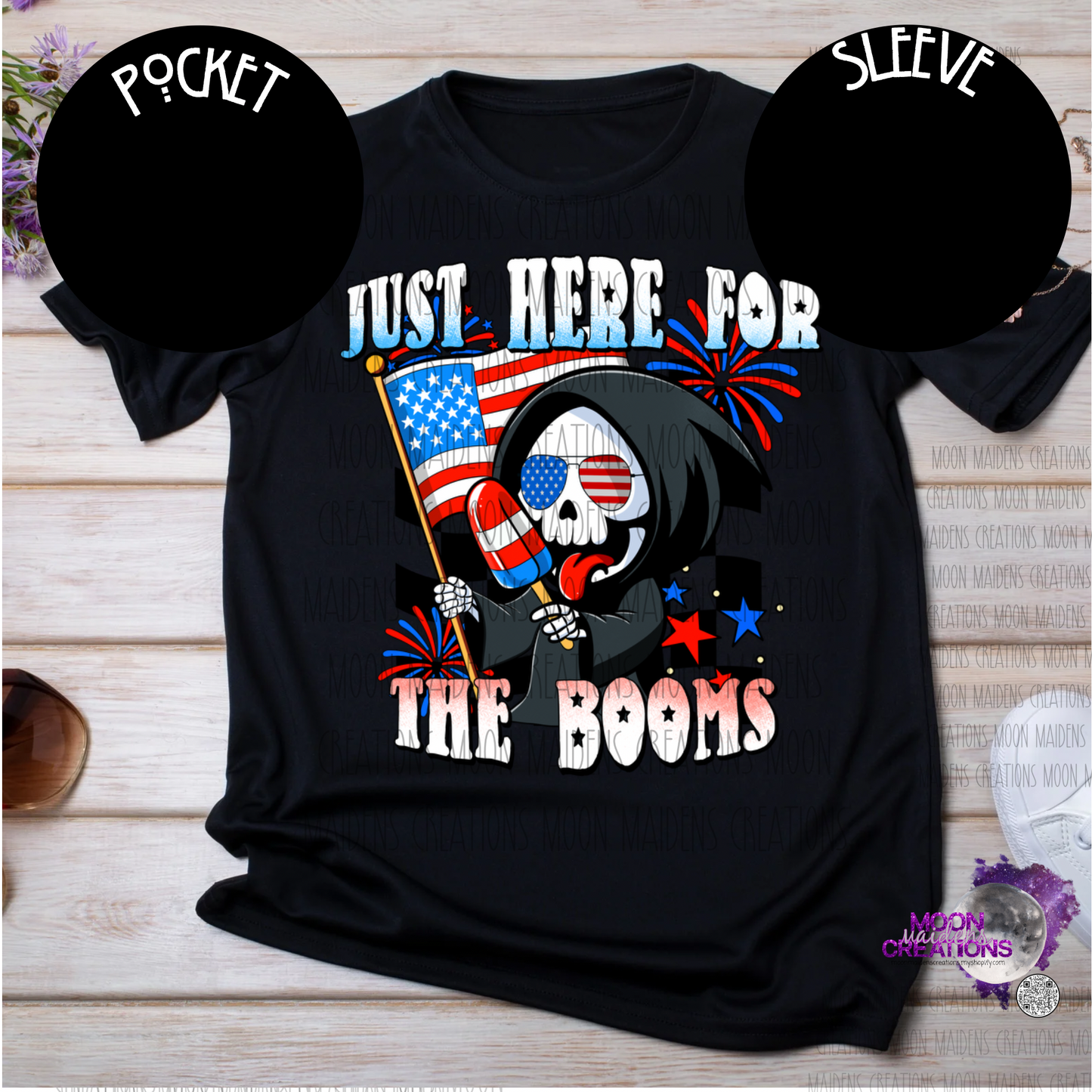 Just here for the booms T shirt