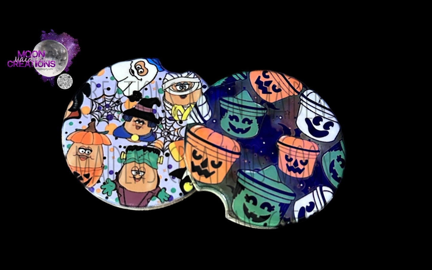 Spooky buckets & nuggies Car Coaster Set