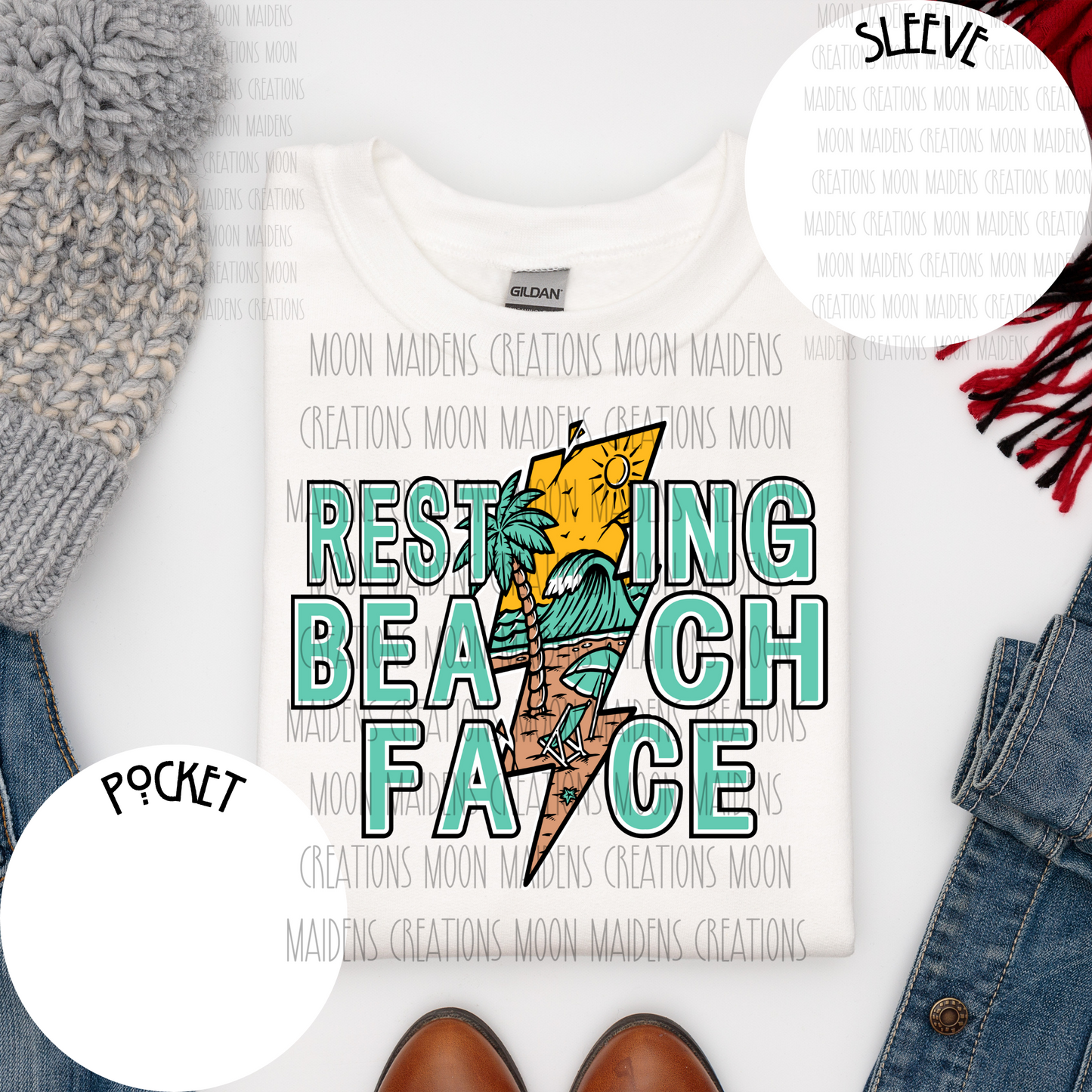 Resting beach face T shirt