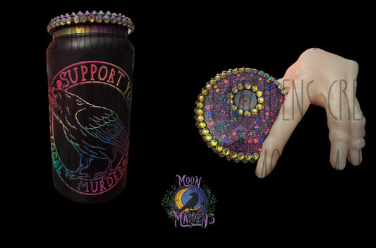 Support your local murder 16 oz fancy stainless can