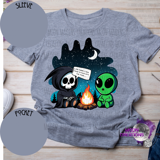 Grim goes camping T shirt