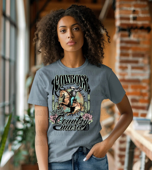 Cowboys & country music T shirt