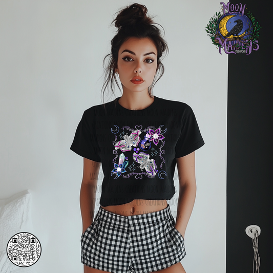 Witchy moths dark long sleeve