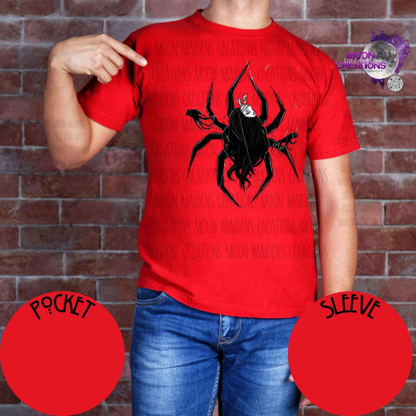 Spider caught T shirt