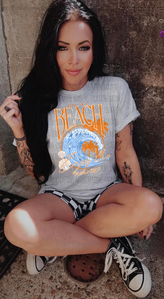 Beach enjoy the waves T shirt