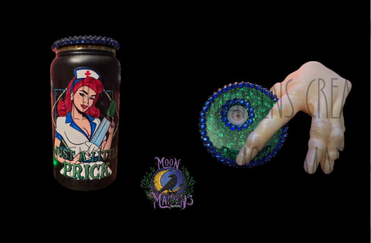 Just a little prick 16 oz fancy stainless can