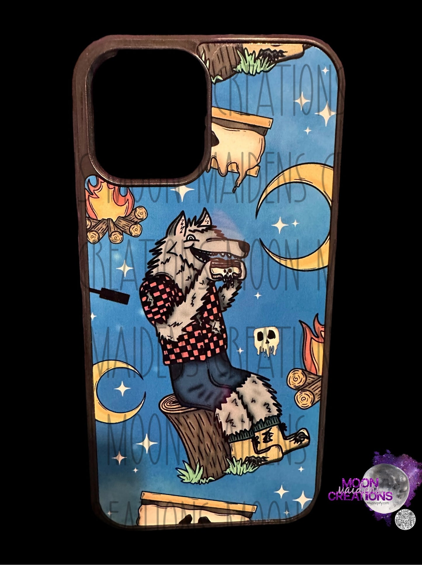 Wolfie Eating S’mores Phone Case