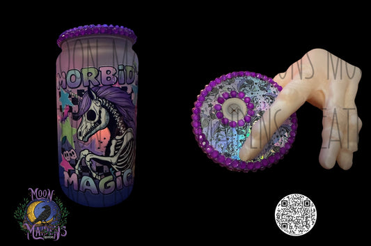 Morbid but Magical 16 oz fancy glass can