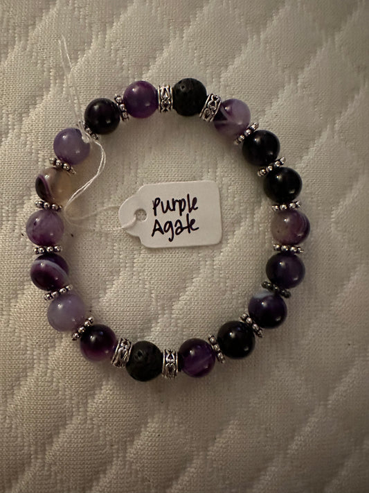 Beaded Bracelet-Purple Agate