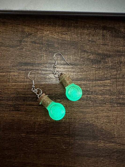 Glow in the dark Poison Bottle Earrings