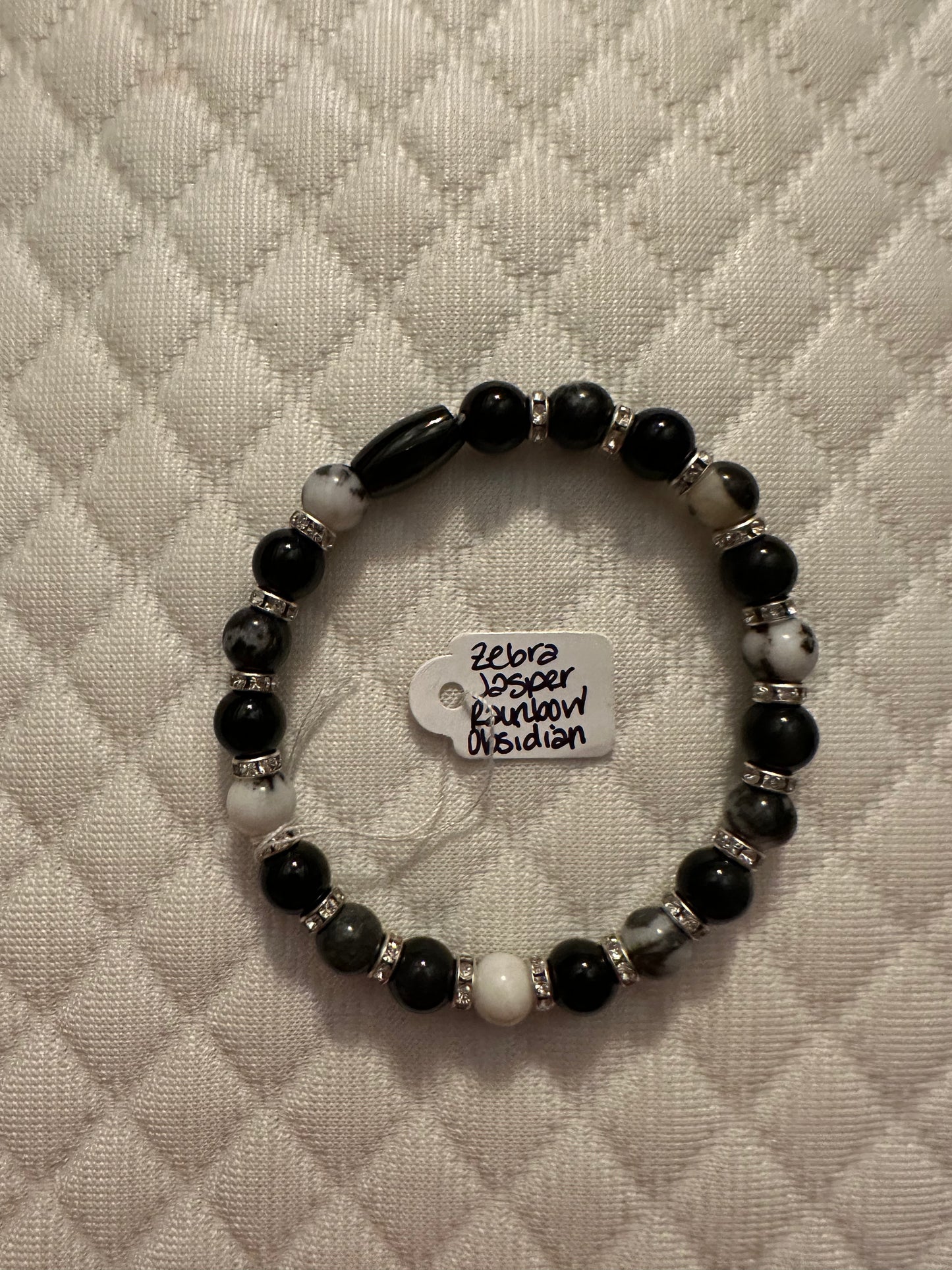 Beaded Bracelet-Zebra Jasper/Rainbow Obsidian